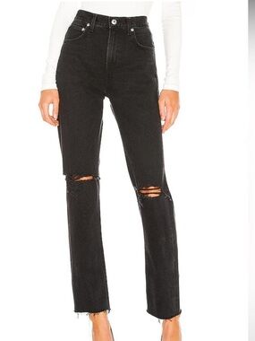Agolde Black Straight Leg High-Rise Jeans